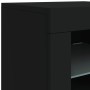 Black engineered wood sideboard with LED lights by , Lockers and storage cabinets - Ref: Foro24-836632, Price: 67,28 €, Disco...