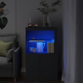 Schwarzes Sideboard aus Holzwerkstoff mit LED-Leuchten von , Schließfächer und Lagerschränke - Ref: Foro24-836624, Preis: 85,...