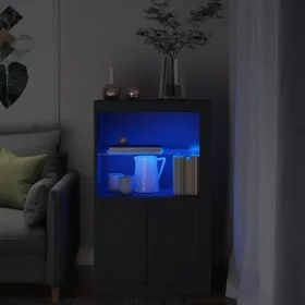 Schwarzes Sideboard aus Holzwerkstoff mit LED-Leuchten von , Schließfächer und Lagerschränke - Ref: Foro24-836624, Preis: 82,...