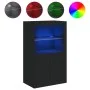 Black engineered wood sideboard with LED lights by , Lockers and storage cabinets - Ref: Foro24-836624, Price: 82,92 €, Disco...