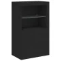 Aparador con luces LED madera de ingeniería negro de , Taquillas y armarios de almacenamiento - Ref: Foro24-836624, Precio: 8...