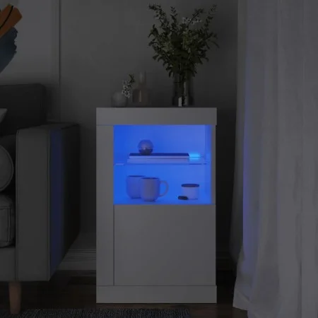 White engineered wood sideboard with LED lights by , Lockers and storage cabinets - Ref: Foro24-836630, Price: 56,77 €, Disco...