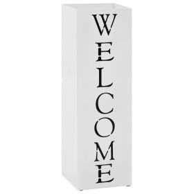 Welcome design umbrella stand white steel by vidaXL, umbrella stands - Ref: Foro24-246797, Price: 32,15 €, Discount: %