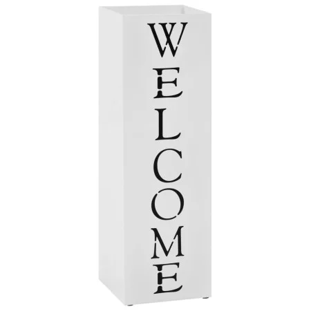 Welcome design umbrella stand white steel by vidaXL, umbrella stands - Ref: Foro24-246797, Price: 32,74 €, Discount: %