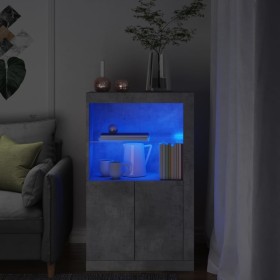 Sideboard mit LED-Leuchten aus betongrauem Holzwerkstoff von , Schließfächer und Lagerschränke - Ref: Foro24-836626, Preis: 7...