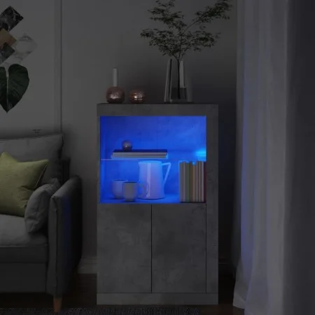 Sideboard with LED lights concrete gray engineered wood by , Lockers and storage cabinets - Ref: Foro24-836626, Price: 73,63 ...