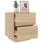 Nachttische, LED-Leuchten, 2 Stück, Holzwerkstoff, Sonoma-Eiche von , Nachttische - Ref: Foro24-836740, Preis: 112,82 €, Raba...