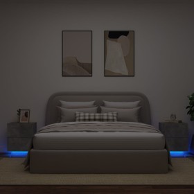 Nachttisch-LED-Leuchten, 2 Stück, Holzwerkstoff, grauer Beton von , Nachttische - Ref: Foro24-836742, Preis: 113,15 €, Rabatt: %