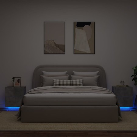 Nachttisch-LED-Leuchten, 2 Stück, Holzwerkstoff, grauer Beton von , Nachttische - Ref: Foro24-836742, Preis: 113,15 €, Rabatt: %