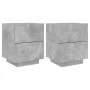 Bedside table LED lights 2 pcs engineered wood gray concrete by , Nightstands - Ref: Foro24-836742, Price: 111,44 €, Discount: %