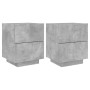 Nachttisch-LED-Leuchten, 2 Stück, Holzwerkstoff, grauer Beton von , Nachttische - Ref: Foro24-836742, Preis: 113,15 €, Rabatt: %