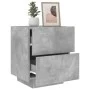 Bedside table LED lights 2 pcs engineered wood gray concrete by , Nightstands - Ref: Foro24-836742, Price: 111,44 €, Discount: %