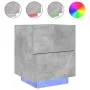 Bedside table LED lights 2 pcs engineered wood gray concrete by , Nightstands - Ref: Foro24-836742, Price: 111,44 €, Discount: %