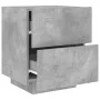 Bedside table LED lights 2 pcs engineered wood gray concrete by , Nightstands - Ref: Foro24-836742, Price: 111,44 €, Discount: %