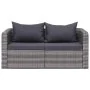 Garden Corner Sofa Set 2 Pieces Gray PE Rattan by vidaXL, Outdoor sofas - Ref: Foro24-44162, Price: 202,76 €, Discount: %