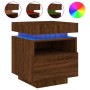 Nachttisch mit LED-Leuchten Eiche braun 40x39x48,5 cm von , Nachttische - Ref: Foro24-836796, Preis: 73,29 €, Rabatt: %