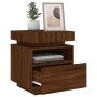 Bedside table with LED lights oak brown 40x39x48.5 cm by , Nightstands - Ref: Foro24-836796, Price: 73,19 €, Discount: %