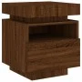 Mesita de noche con luces LED marrón roble 40x39x48,5 cm de , Mesitas de noche - Ref: Foro24-836796, Precio: 71,95 €, Descuen...