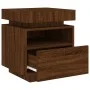 Mesita de noche con luces LED marrón roble 40x39x48,5 cm de , Mesitas de noche - Ref: Foro24-836796, Precio: 71,95 €, Descuen...