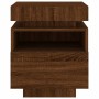 Mesita de noche con luces LED marrón roble 40x39x48,5 cm de , Mesitas de noche - Ref: Foro24-836796, Precio: 73,29 €, Descuen...