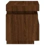 Mesita de noche con luces LED marrón roble 40x39x48,5 cm de , Mesitas de noche - Ref: Foro24-836796, Precio: 71,95 €, Descuen...