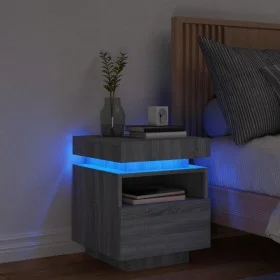 Nachttisch mit LED-Leuchten Sonomagrau 40x39x48,5 cm von , Nachttische - Ref: Foro24-836794, Preis: 81,28 €, Rabatt: %