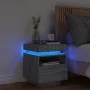Bedside table with LED lights Sonoma gray 40x39x48.5 cm by , Nightstands - Ref: Foro24-836794, Price: 81,28 €, Discount: %