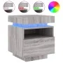 Bedside table with LED lights Sonoma gray 40x39x48.5 cm by , Nightstands - Ref: Foro24-836794, Price: 81,28 €, Discount: %