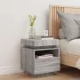 Bedside table with LED lights Sonoma gray 40x39x48.5 cm by , Nightstands - Ref: Foro24-836794, Price: 81,28 €, Discount: %