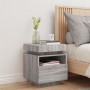 Mesita de noche con luces LED gris Sonoma 40x39x48,5 cm de , Mesitas de noche - Ref: Foro24-836794, Precio: 85,74 €, Descuent...