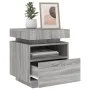 Bedside table with LED lights Sonoma gray 40x39x48.5 cm by , Nightstands - Ref: Foro24-836794, Price: 81,28 €, Discount: %