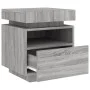 Bedside table with LED lights Sonoma gray 40x39x48.5 cm by , Nightstands - Ref: Foro24-836794, Price: 81,28 €, Discount: %