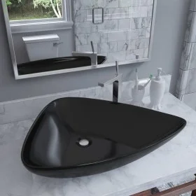 Black triangular ceramic sink 645x455x115 mm by vidaXL, Sinks - Ref: Foro24-142998, Price: 87,45 €, Discount: %