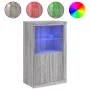Sonoma Sideboard aus grauem Holzwerkstoff mit LED-Leuchten von , Schließfächer und Lagerschränke - Ref: Foro24-836628, Preis:...
