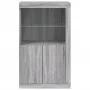 Sideboard with LED lights in Sonoma gray engineered wood by , Lockers and storage cabinets - Ref: Foro24-836628, Price: 109,5...