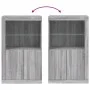 Sideboard with LED lights in Sonoma gray engineered wood by , Lockers and storage cabinets - Ref: Foro24-836628, Price: 109,5...
