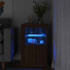 Sideboard with LED lights, engineered wood in brown oak. by , Lockers and storage cabinets - Ref: Foro24-836642, Price: 49,61...