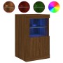 Sideboard with LED lights, engineered wood in brown oak. by , Lockers and storage cabinets - Ref: Foro24-836642, Price: 49,61...
