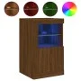 Sideboard with LED lights, engineered wood in brown oak. by , Lockers and storage cabinets - Ref: Foro24-836642, Price: 48,99...