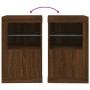 Sideboard with LED lights, engineered wood in brown oak. by , Lockers and storage cabinets - Ref: Foro24-836642, Price: 49,61...