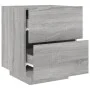 Bedside table with LED lights in gray Sonoma engineered wood by , Nightstands - Ref: Foro24-836745, Price: 68,46 €, Discount: %