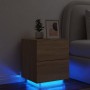 Nachttisch mit LED-Leuchten aus Holzwerkstoff Sonoma Eiche von , Nachttische - Ref: Foro24-836739, Preis: 66,74 €, Rabatt: %