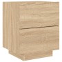 Bedside table with LED lights made of Sonoma oak engineered wood by , Nightstands - Ref: Foro24-836739, Price: 67,95 €, Disco...