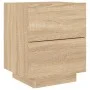 Bedside table with LED lights made of Sonoma oak engineered wood by , Nightstands - Ref: Foro24-836739, Price: 65,70 €, Disco...