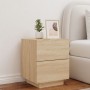 Bedside table with LED lights made of Sonoma oak engineered wood by , Nightstands - Ref: Foro24-836739, Price: 67,95 €, Disco...