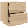 Nachttisch mit LED-Leuchten aus Holzwerkstoff Sonoma Eiche von , Nachttische - Ref: Foro24-836739, Preis: 66,74 €, Rabatt: %