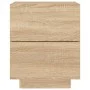 Bedside table with LED lights made of Sonoma oak engineered wood by , Nightstands - Ref: Foro24-836739, Price: 65,70 €, Disco...