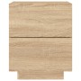 Nachttisch mit LED-Leuchten aus Holzwerkstoff Sonoma Eiche von , Nachttische - Ref: Foro24-836739, Preis: 66,74 €, Rabatt: %