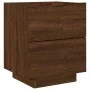 Nightstand with LED lights made of engineered oak wood in brown. by , Nightstands - Ref: Foro24-836747, Price: 62,02 €, Disco...