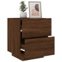 Nightstand with LED lights made of engineered oak wood in brown. by , Nightstands - Ref: Foro24-836747, Price: 64,08 €, Disco...